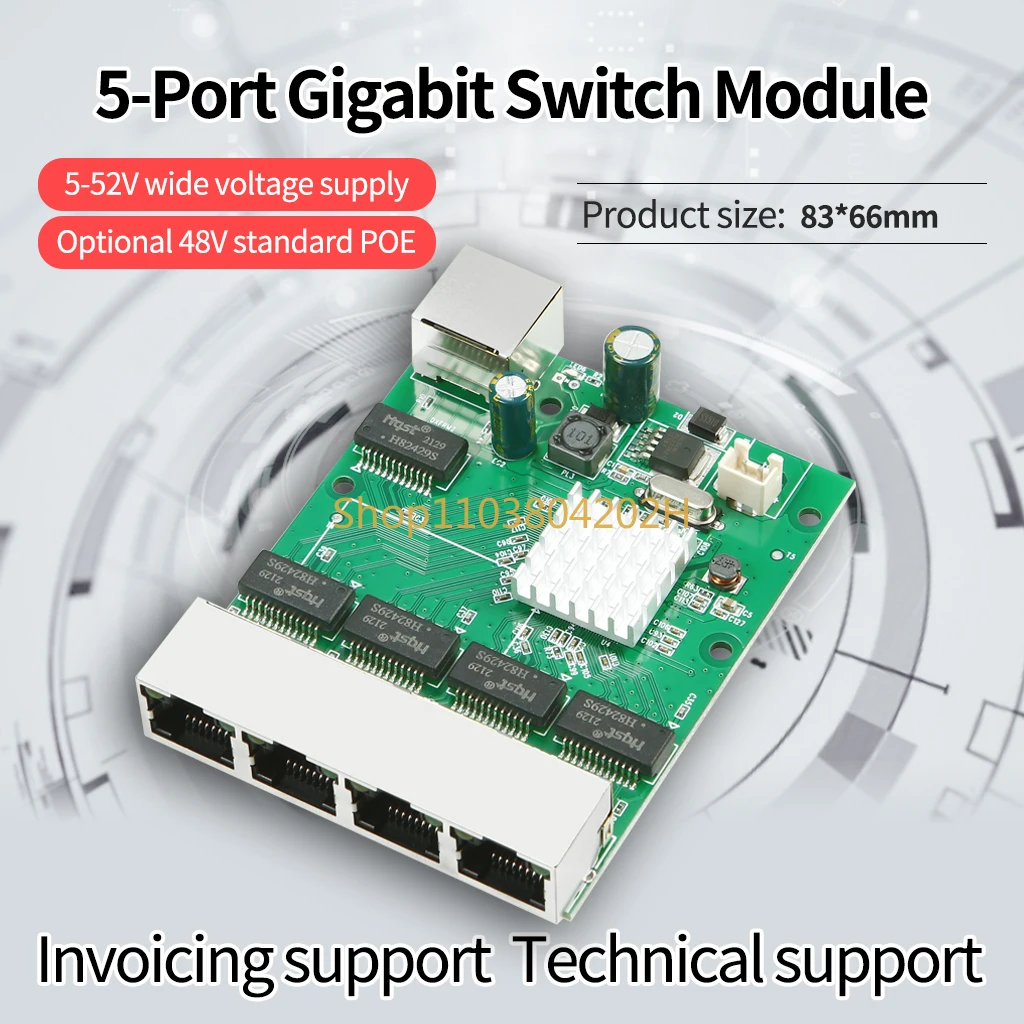 5-портовый полный гигабитный коммутационный модуль стандартный 4-портовый poe для