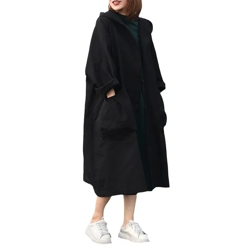 Художественный Женский Тренч с большими карманами пальто Свободная рабочая