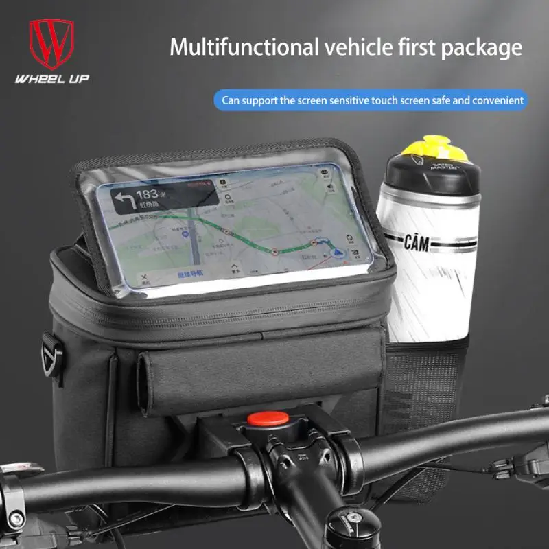 

Wheel Up Bicycle Front Bags Electric Vehicle Hanging Bag With Mobile Phone Bracket Shoulder Diagonal Bag MTB Bicycle Accessories