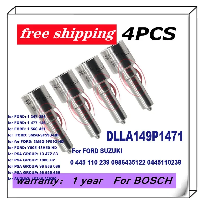 Оригинал для FORD SUZUKI 0 445 110 239 0445110239 0986435122 DLLA 149P 1471 Дизельная форсунка DLLA149P1471 0433171914