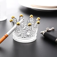 1pc strongwell european crown gold ornaments necklace ring storage dish glass embossed candlestick light luxury home decoration