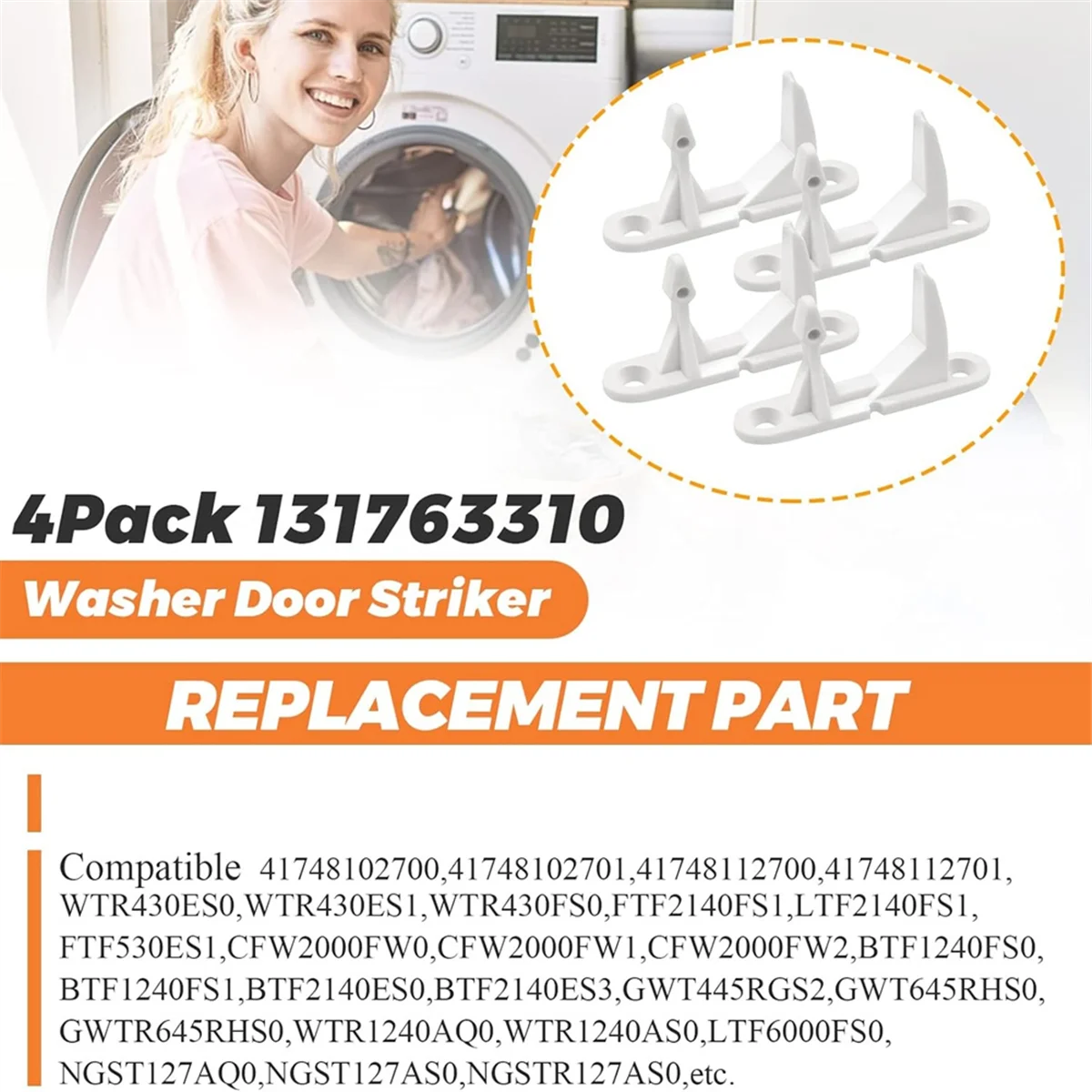 131763310 Запасная часть стойки двери шайбы подходит для шайб Frigidaire Kenmore — замена