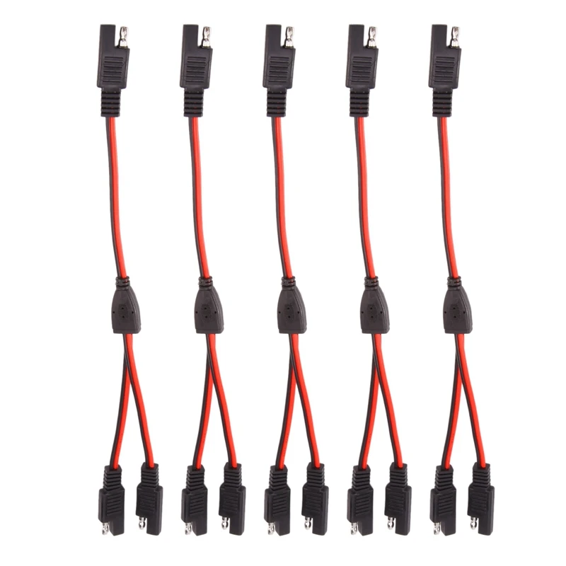 

5Piece 2 Pin DIY Connect Disconnect Plug SAE Power Extension Cable 1 To 2 SAE Splitter Cable