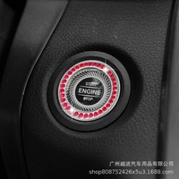 bling girls car interior decor crystal engine ignition onekey start stop push button switch protective cover auto accessories