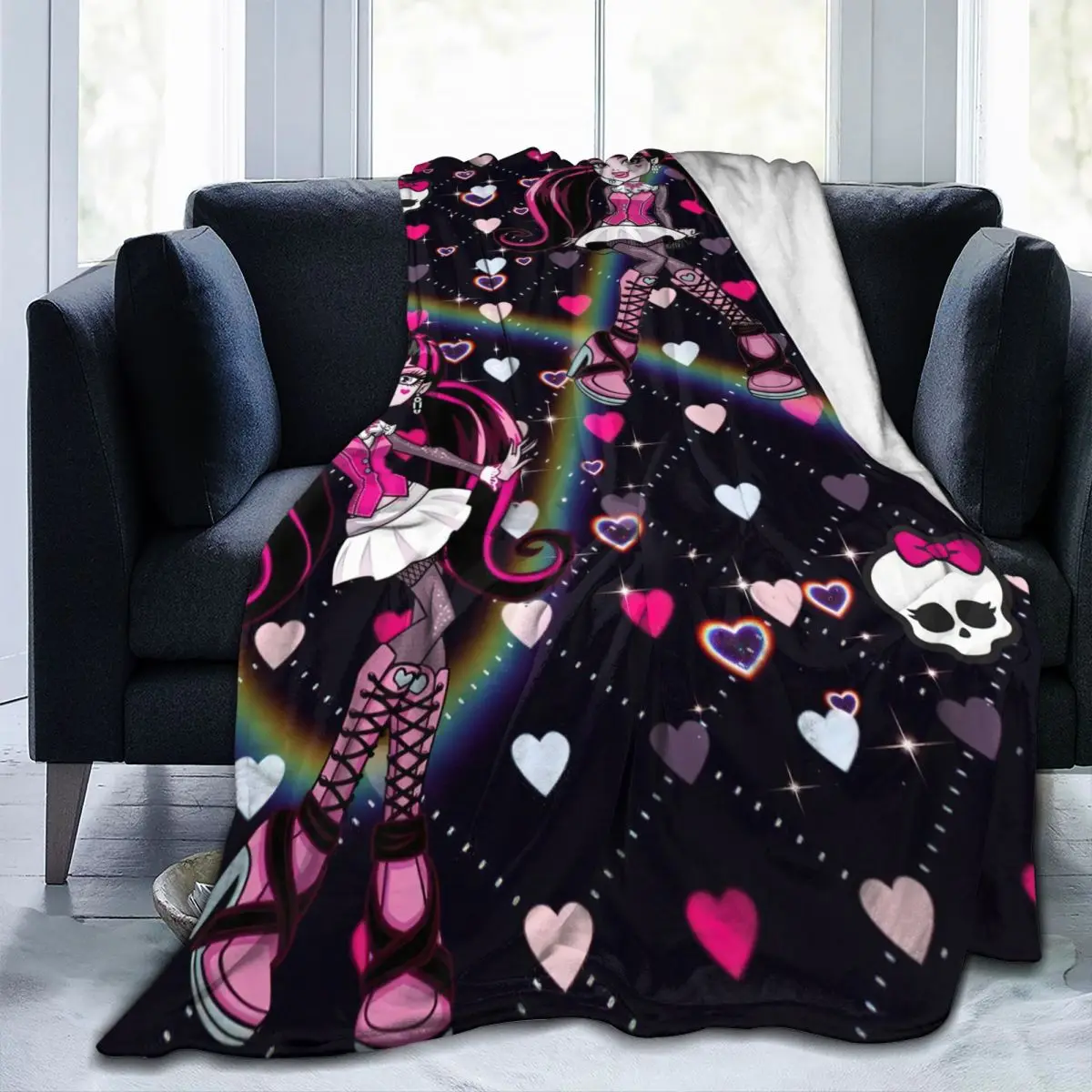 

Draculaura Monster High Anime Blanket Flannel All Season Breathable Ultra-Soft Throw Blankets for Home Travel Bedspread