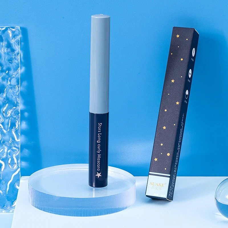 

Сине-белая искусственная волоконная тонко щеточная головка кудрявая длинная тушь для ресниц удлинение ресниц женский макияж