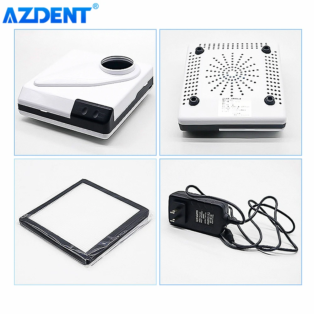 AZDENT Dental Dust Collector LED Light Extractor Desktop Vacuum Cleaner Lab Equipment Suction Machine for Polishing |