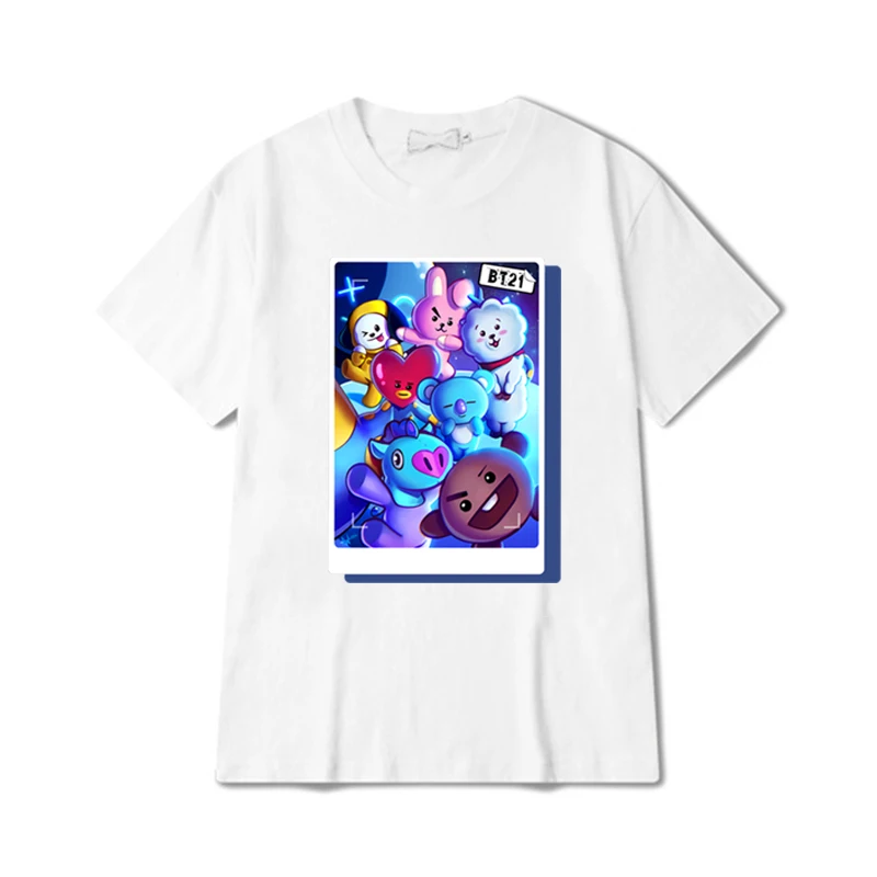 

BT21 Characters T-shirt Chimmy Koya Mang Tata Shirt Kpop Bangtan Group Members Inspired Tee Jimin Jin Suga J-hope Shirts Y2k Top