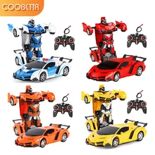 RC Deformation Car Kids Toys Cool Robots Outdoor Remote Control Sports Vehicle Model Car One Button Transformation Gift For Boys