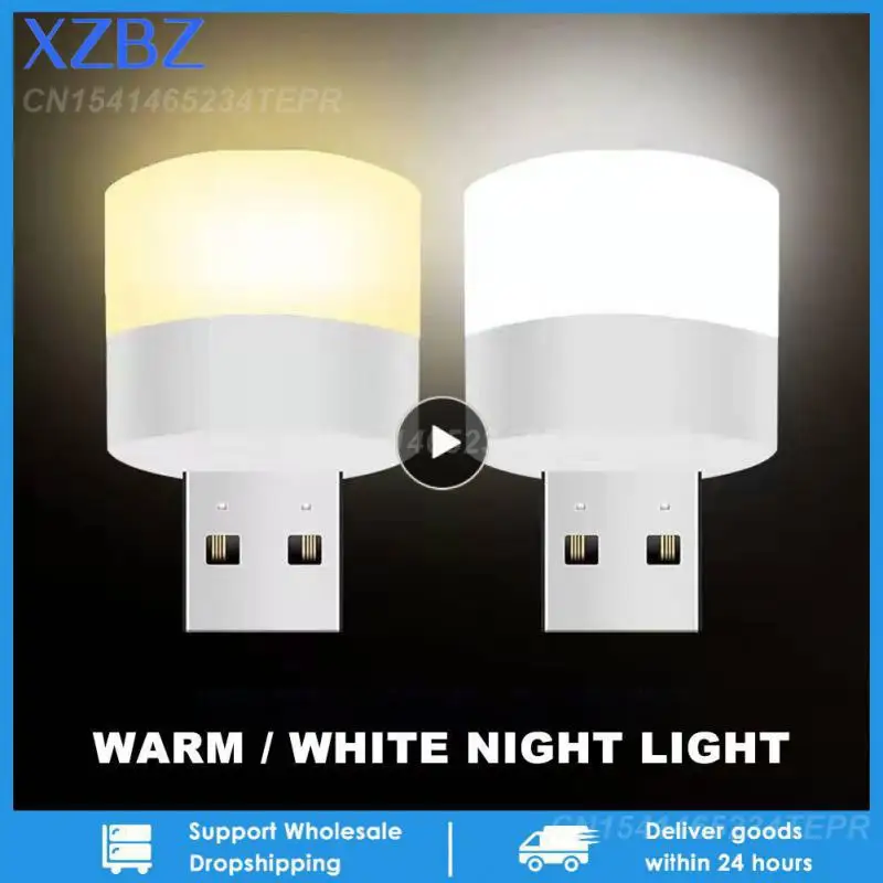 

1~40PCS Mini Led Desk Lamp Bulb Power Bank Charging Small Round Reading Night Light Usb Book Lights Desk Rechargeable