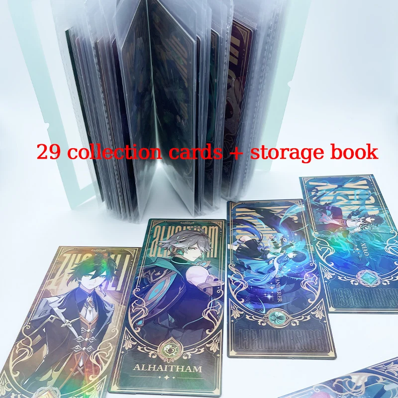 

Genshin Impact Collection Cards Games Klee Nahida Alhaitham Baizhu Cosplay Props Anime Tarot Card Game Collection Cards Keychain