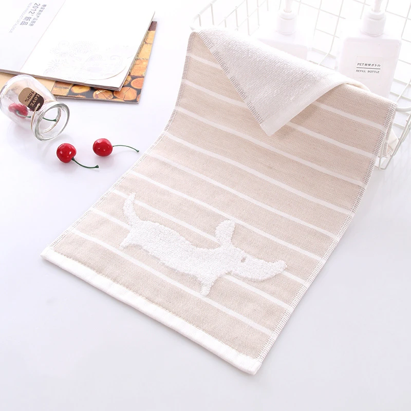 

3 Pcs Animal Dog Striped Kids Face Towel Pure Cotton 25*50 for Women Adults Children Bathroom Free Shipping High Quality