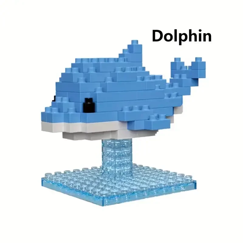 Строительные блоки с животными украшения сделай сам кит дельфин пингвин —