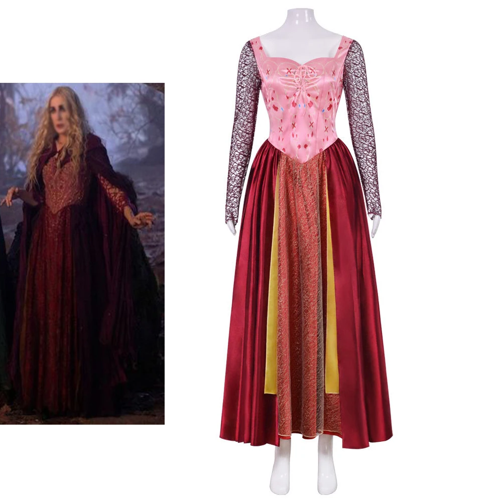 Женский костюм Сары Сандерсона карнавальный ведьмы на Хэллоуин женское платье