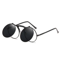 retro steampunk sunglasses men women classic double frame glassesround sun glasses female steam punk eyeglasses circular eyewear