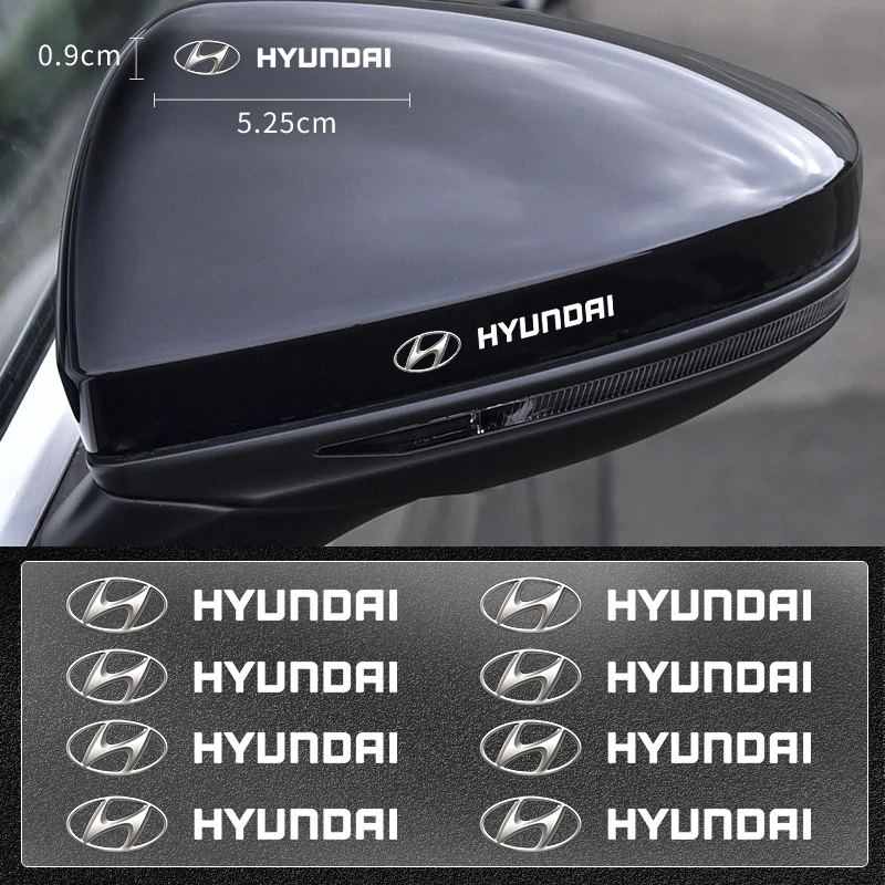 

Car Logo Car Rearview Mirror Chair Long Label Sticker Decoration For Hyundai Santa Fe Sonata Solaris Azera Creta I30 Ix25 IX35