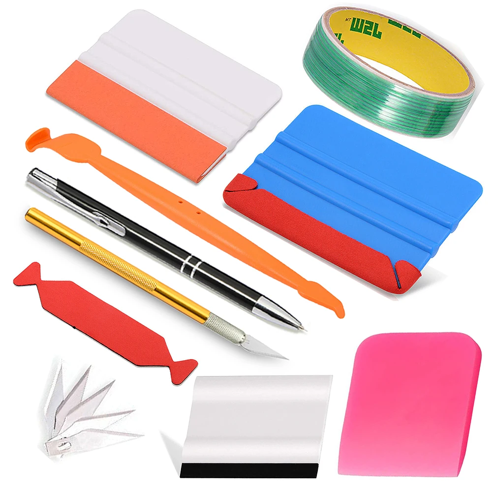 

Car Accessories Wrapping Tools Carbon Fiber Vinyl Film Rubber Scraper Knifeless Tape Kit Car Styling Auto Window Tint Squeegee