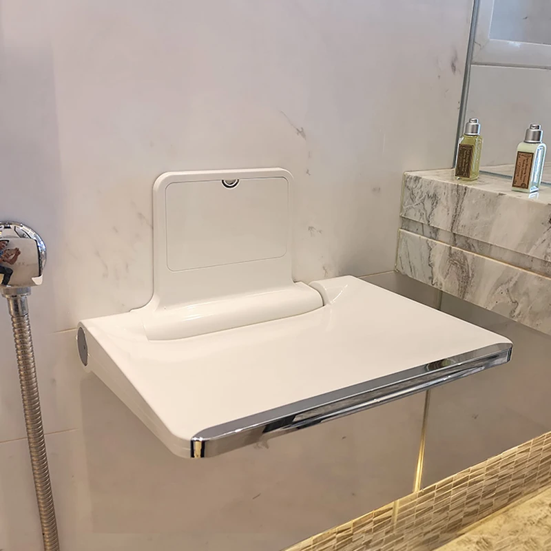 

Ultra Thin Wall Mounted Bathroom And Shower Chair Safety Bathing Folding Stool Multi-Function Porch Change Shoes