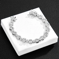 10mm iced out baguette jewelry round sqaure cubic zircon tennis chain choker necklace hip hop party accesssories silver color