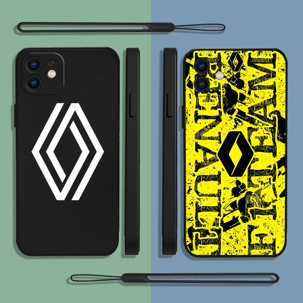 

Car Logo for Renaults Phone Case For Samsung A53 A50 A12 A52 A52S A51 A72 A71 A73 A81 A91 A32 A22 A30 A21S 4G 5G with Hand Strap