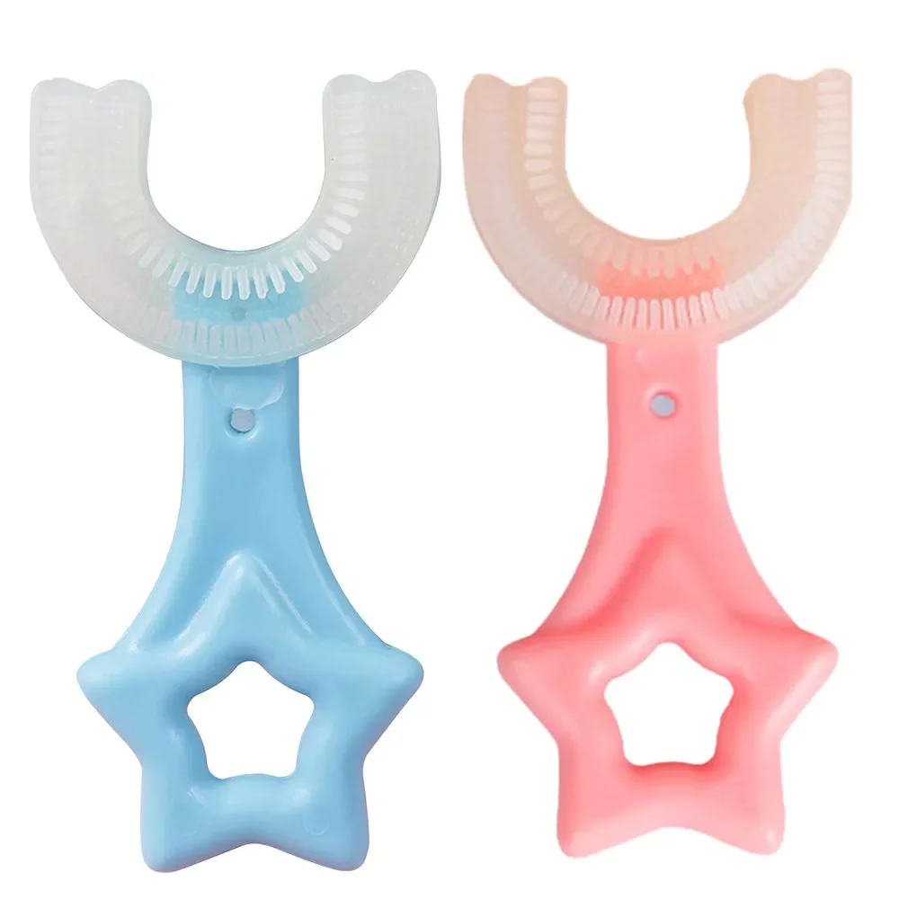 

Toothbrush U-shaped Manual Training Toothbrush Children's Cleaning Toothbrush U-shaped Rubber Soft Brush