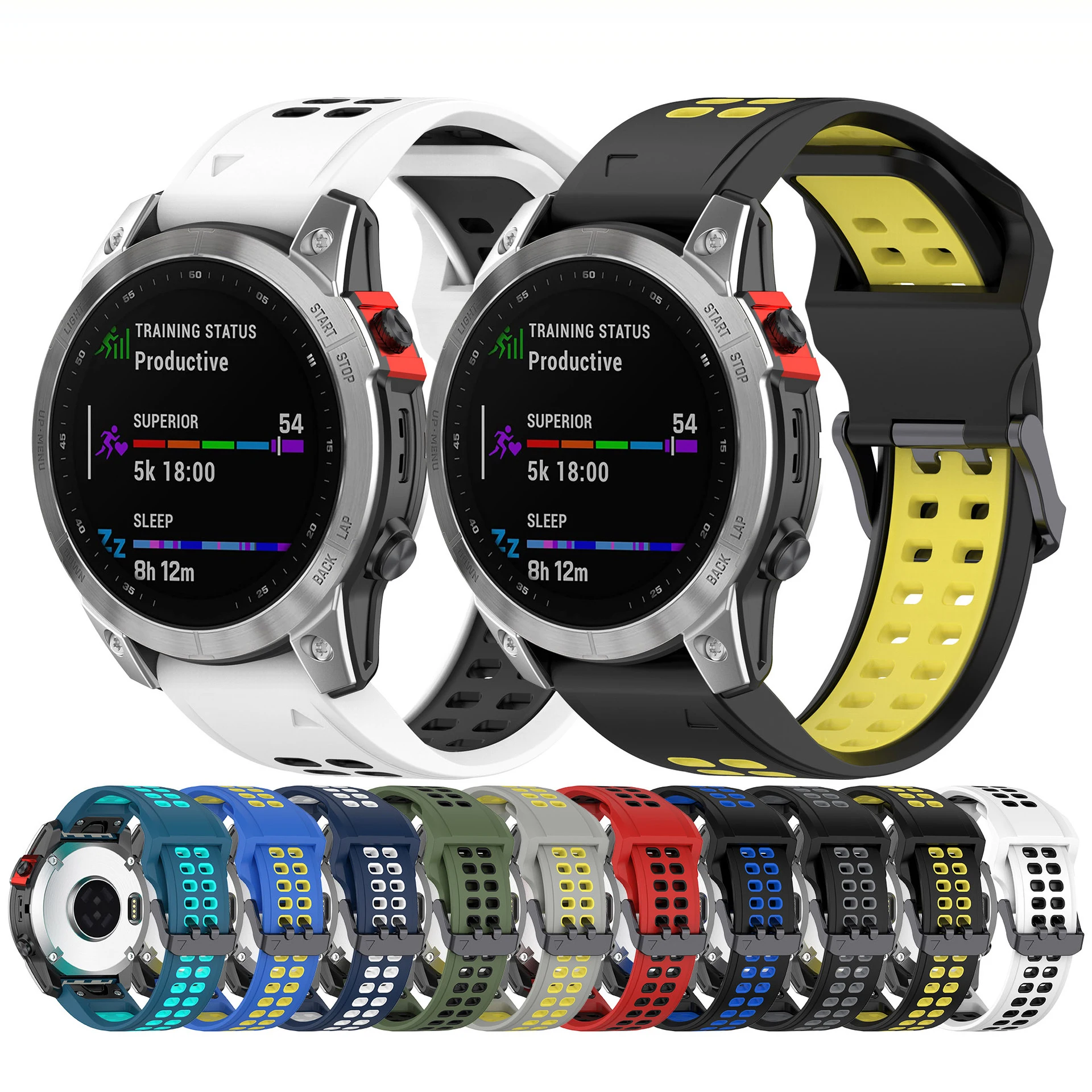 Фото Силиконовый ремешок для часов 22 мм для Garmin Fenix 8/E/7/6 Pro/Quatix 5/Epix/Instinct/MARQ/965 955, ремешок для умных часов №1