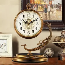 북유럽 금속 테이블 시계, 사일런트 책상 시계, 빈티지 럭셔리 인테리어 골동품 장식 및 테이블 액세서리, 생일 선물