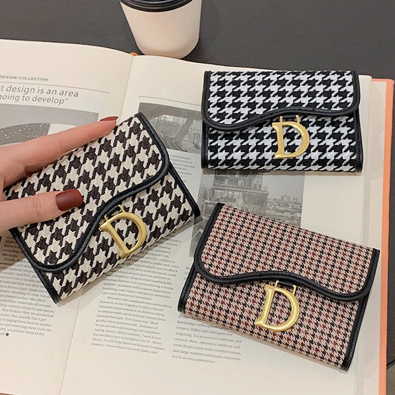 

European and American Wallet for Women Simple Fashion Folding Card Holder 2022 New Mini Wallet Lady Female Coin Purse Clutch Bag