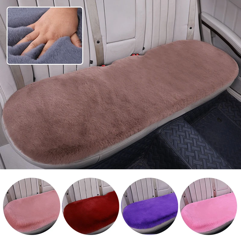 

1PCS Universal Car Seat Cushion Anti-slip Rear Seat Cover Winter Warm Plush Rear Bench Cushion Pad Auto Interior Accessories