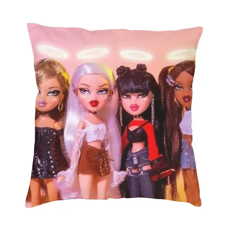 Aesthetic Bratz Bad Girls Club Cushion Covers Cartoon Tv Movie Velvet Luxury Throw Pillow Case Decor Home
