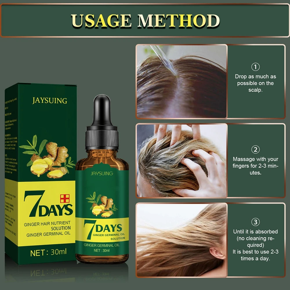 

30ml Ginger Hair Scalp Treatment Nutirent 7 Days Solution Germinal Essential Oil Follicle Scalp Nourishing Refreshing Soft Shine