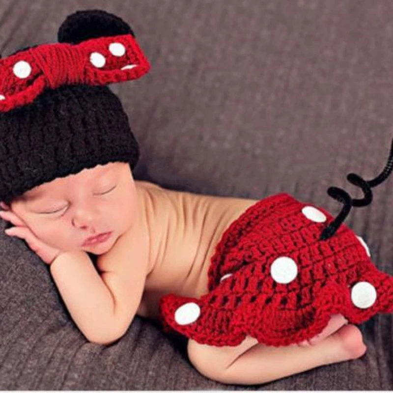 

Cute Optional Crochet Knitted Newborn Photography Props Photo Accessories Baby Costume Boys Girls Photographie Clothes