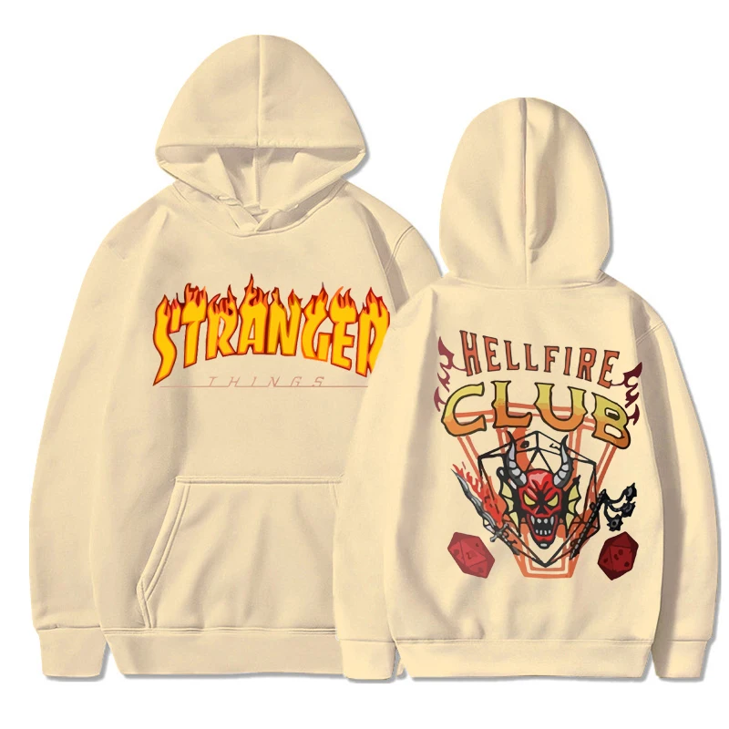 Stranger Things 4 Hoodie Hellfire Club Sweatshirts Graphic Printing TV Series Hoodies Mens Casual Long Sleeve Hoody Streetwear
