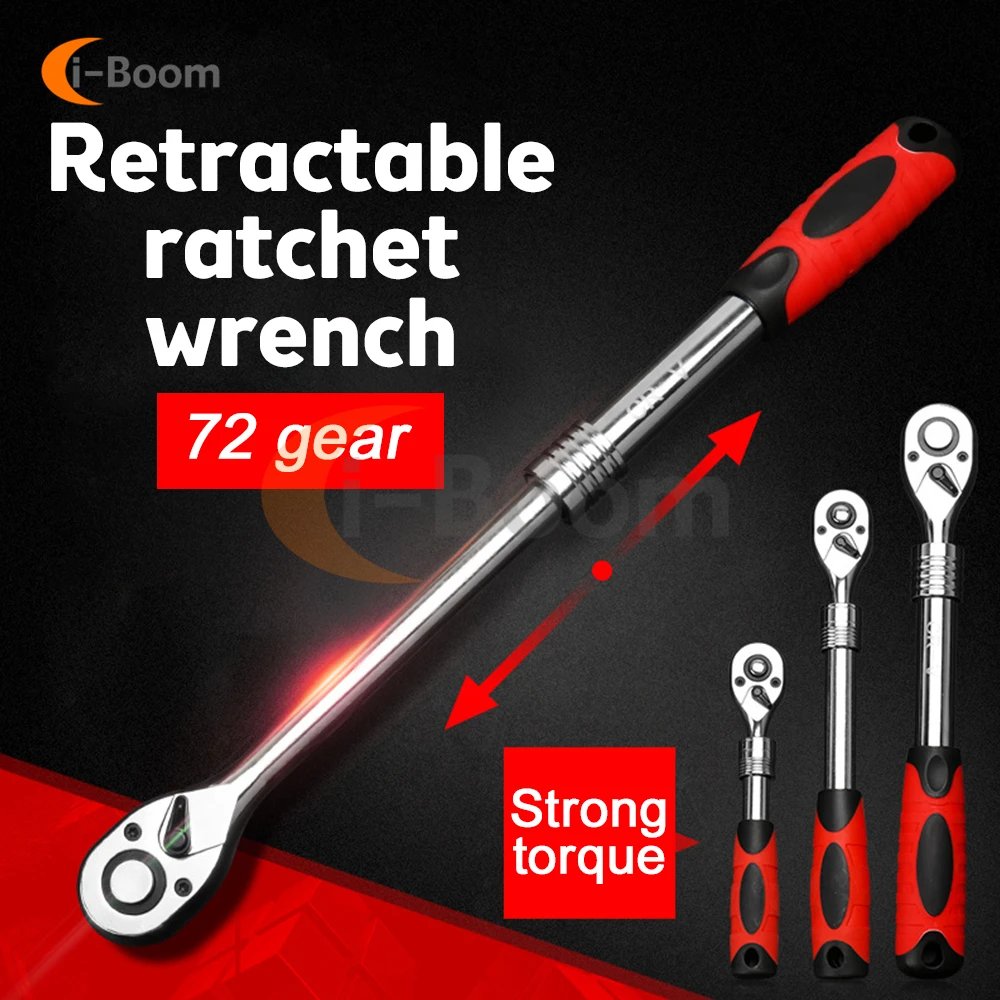 1/4" 3/8" 1/2" inch Ratchet Wrench 72 Teeth Extending Telesc
