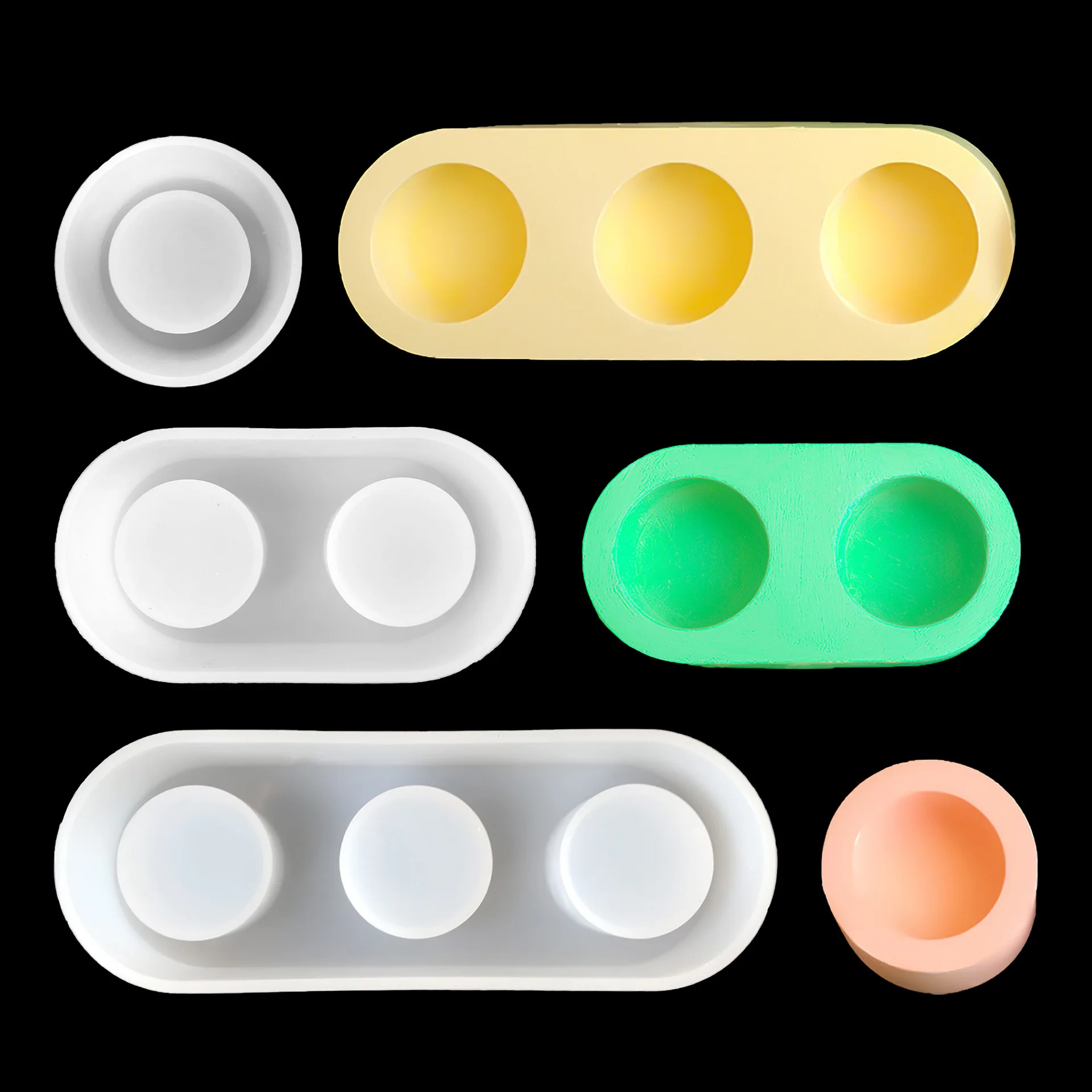 Silicone Molds Diy Plaster Oval 3 Holes Candlesticks Pottery Mould Home Decor Handicrafts Gifts