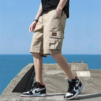 Brand Men Trend Cargo Shorts Men's Letter Print Pocket Shorts Summer New Fashion Casual Straight Shorts Male ropa hombre 2