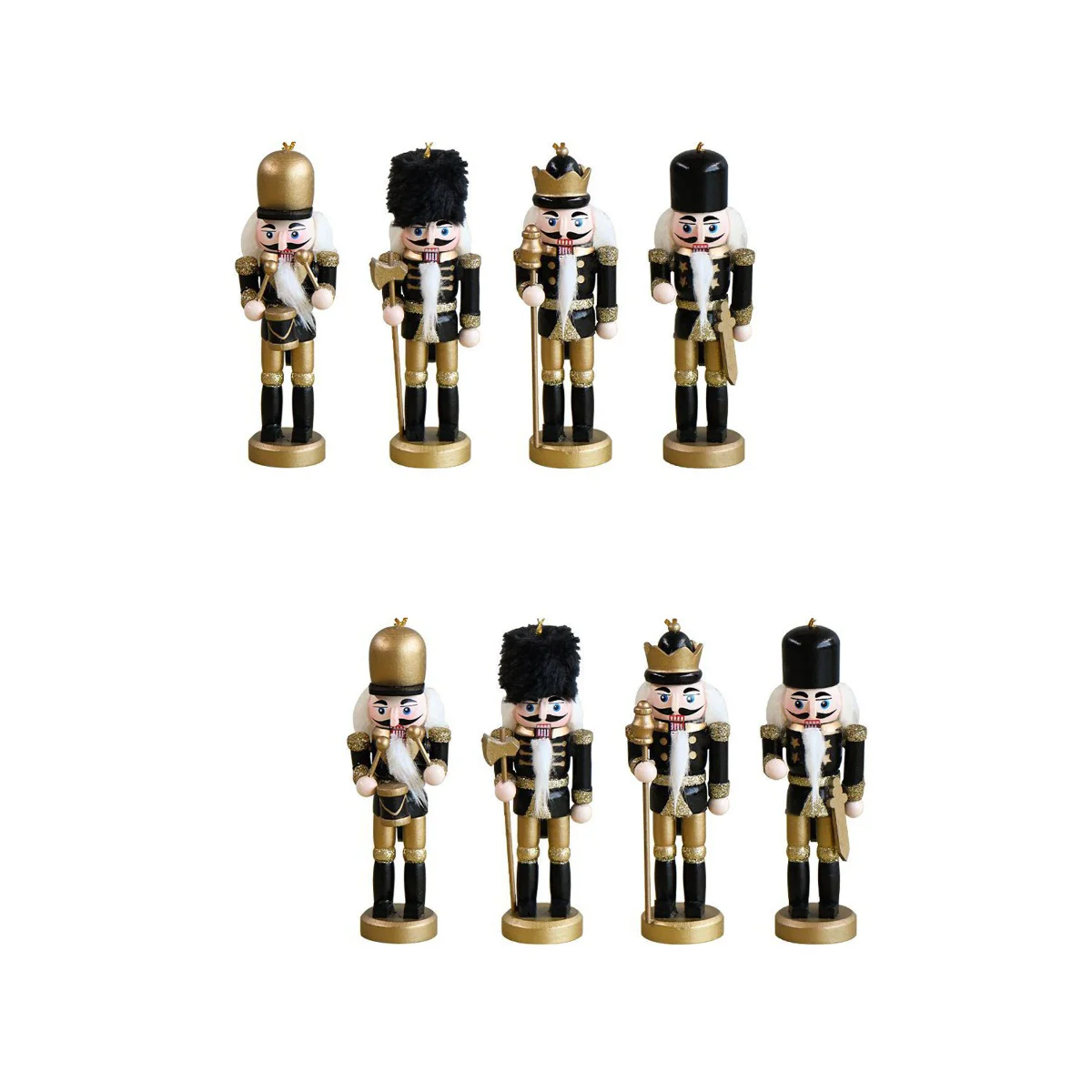 

Nutcracker Nutcrackers Christmas Ornament Woodwoode Figures King Decorative Decor Tree Wooden Christams Gifts Walnut Minipuppet