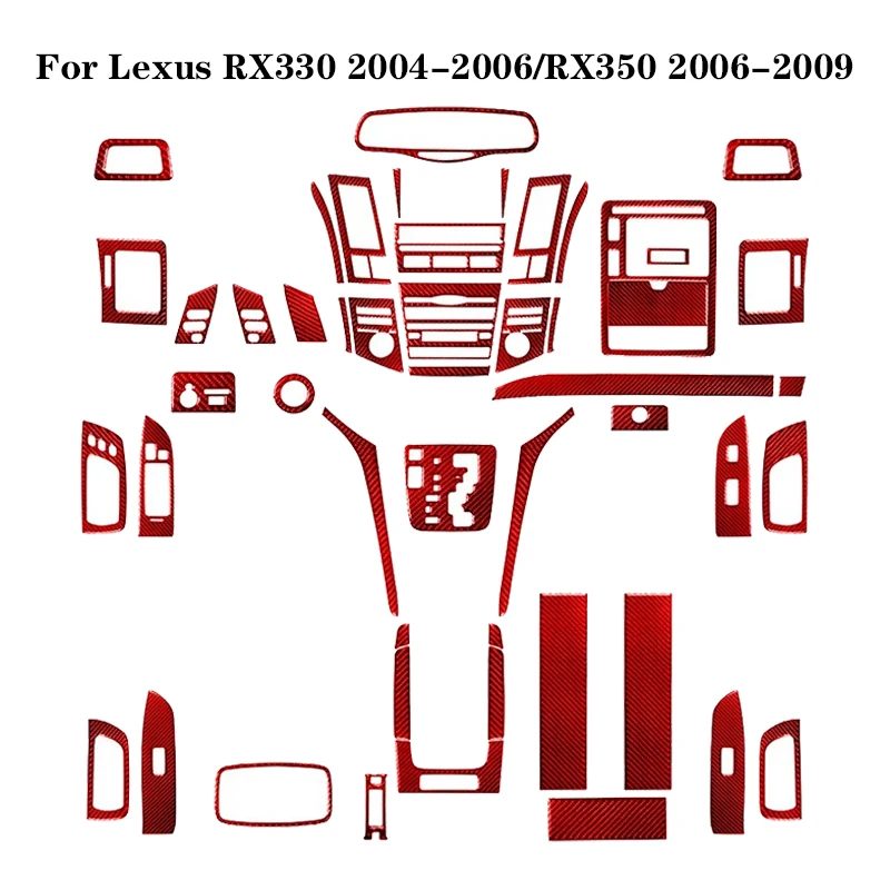Красные защитные наклейки для автомобиля из углеродного волокна Lexus RX330 2004-2006 RX350