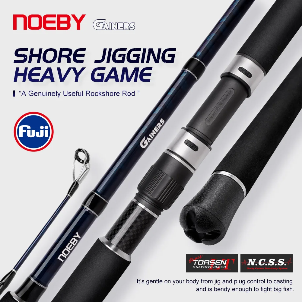 Noeby Shore Jigging Heavy Game Fishing Rod 2.59m 2.75m 3.05m Lure Weight Max 200g PE 4-8 Long Cast Spinning Sea Fishing Rods
