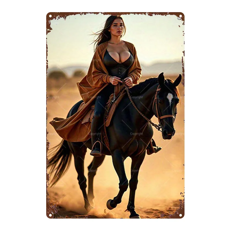 

Металлическая настенная табличка конный спорт 20x30 см