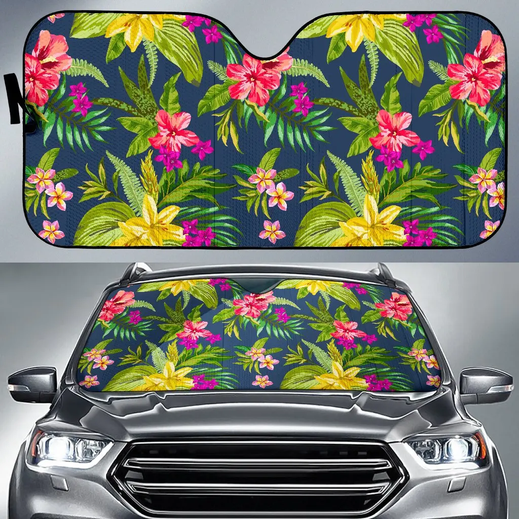 

Aloha Hawaiian Flowers Pattern Print Car Sun Shade