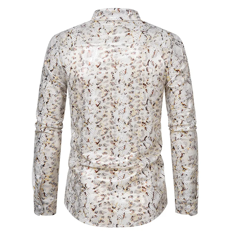 Мужская леопардовая бронзовая Классическая рубашка новинка 2024 мужская для