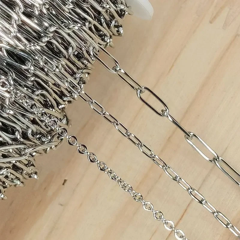 Stainless Steel Necklace Chain for Diy Jewelry Making Rolo Cable Link Bulk Chains Handmade Neckalce Bracelet Accessories