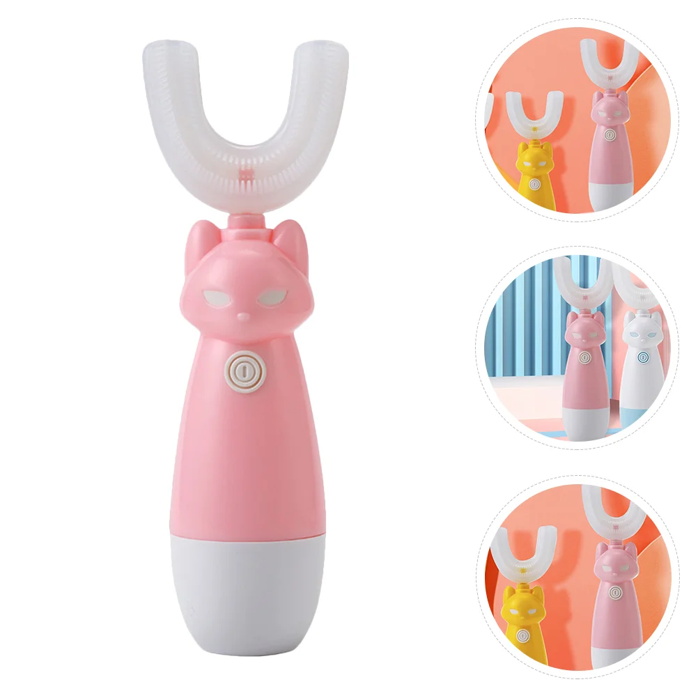 

1pc U Shaped Kids Electric Toothbrush Silicone Tooth Cleaner (without Battery)