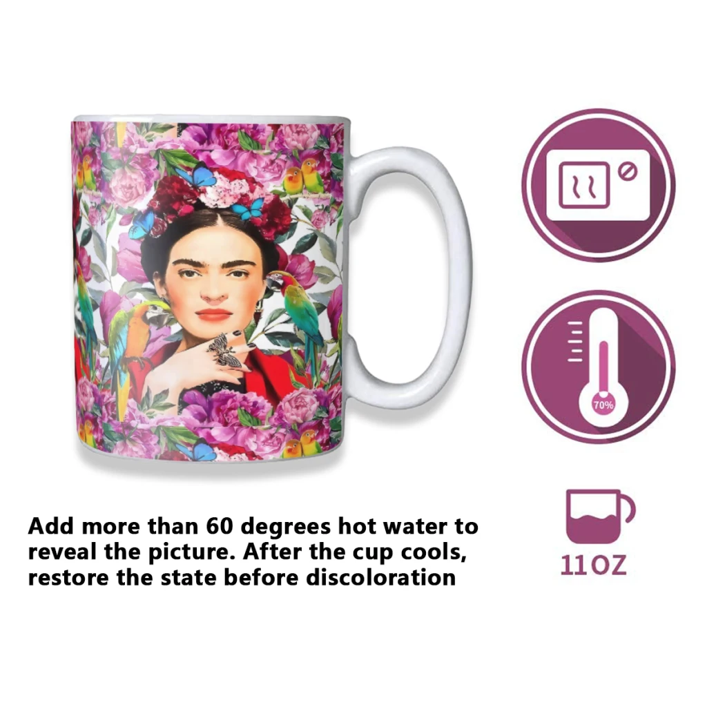 Frida.forever Керамическая кофейная кружка меняющая цвет подарок на день рождения
