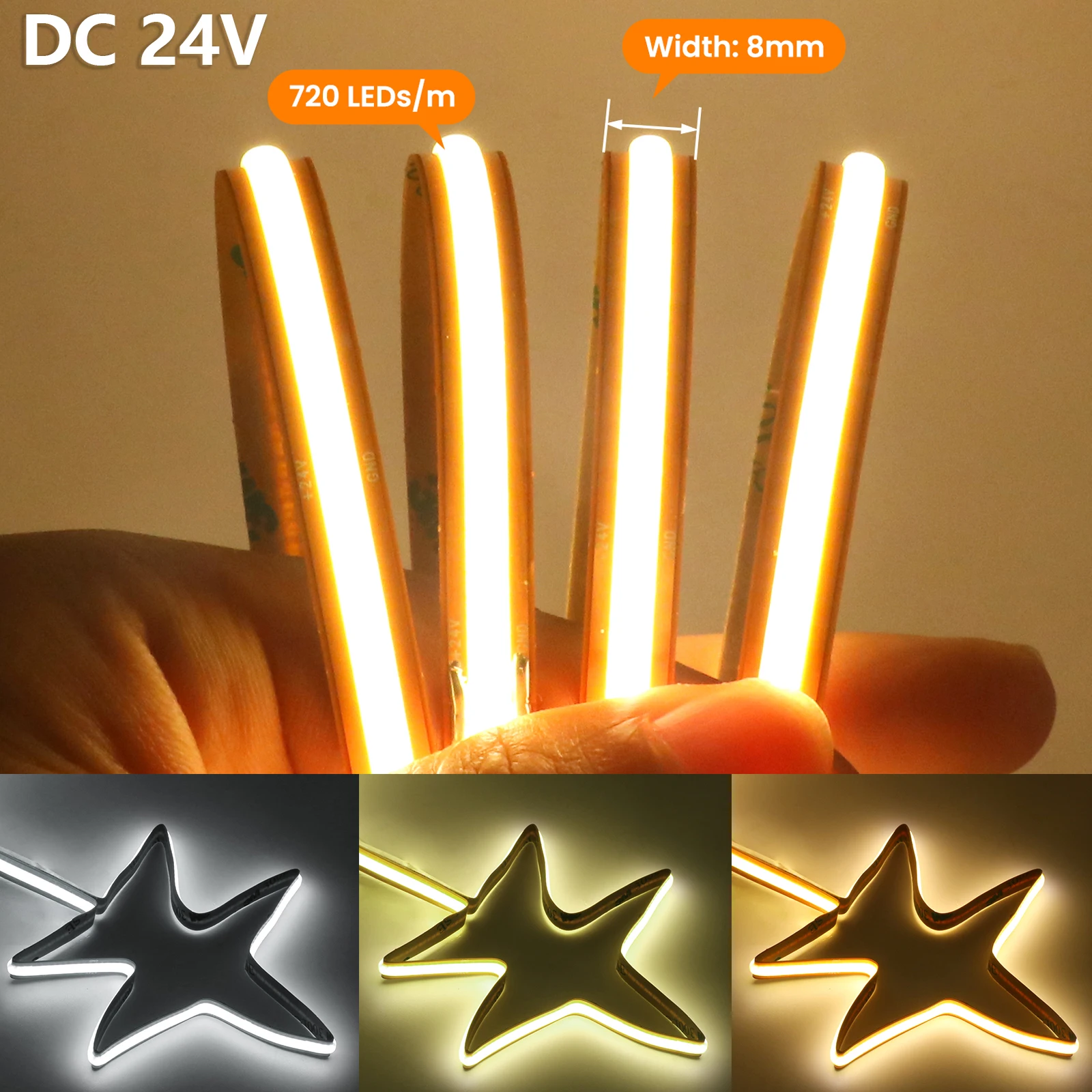 Светодиодная лента 24 В 720 светодиодов/м