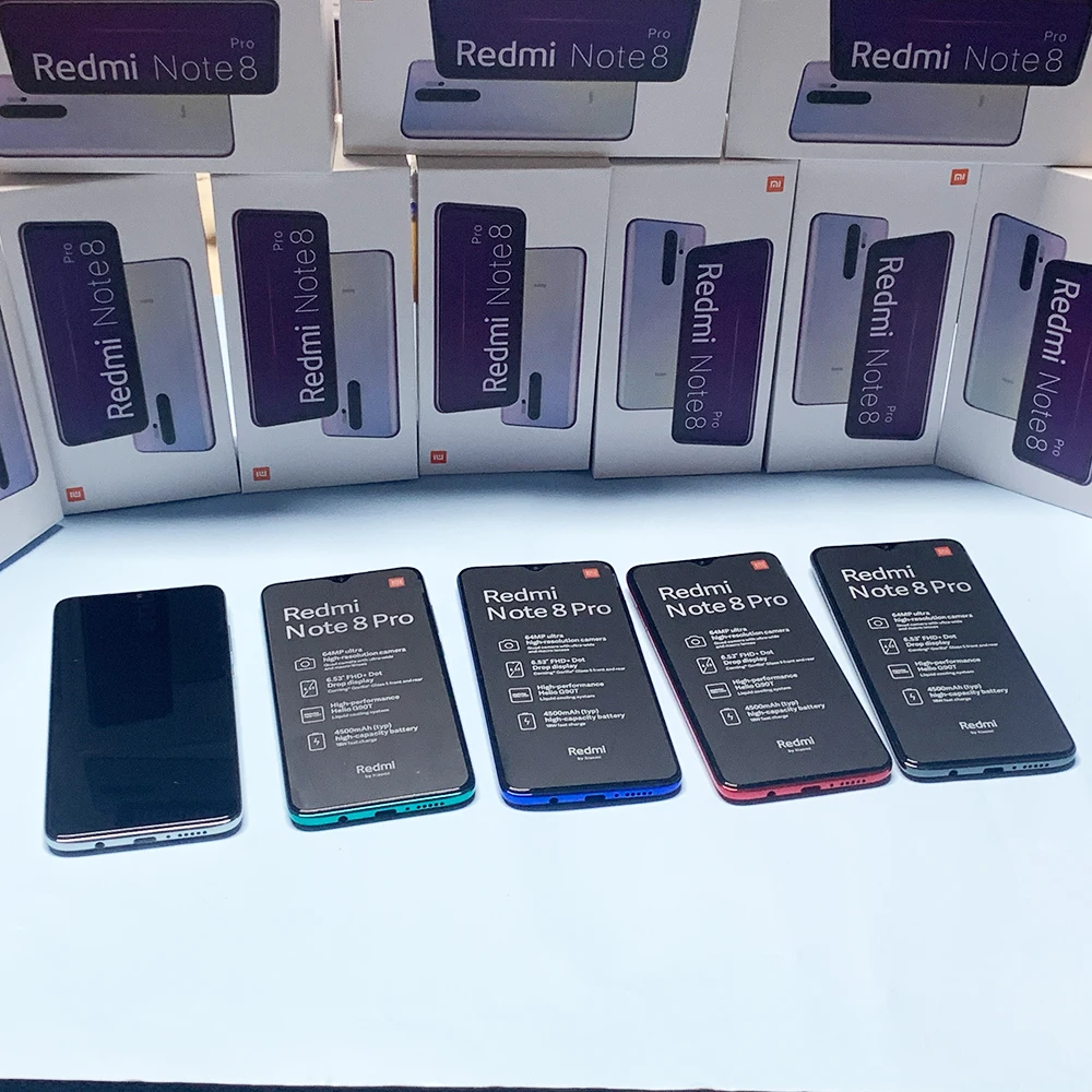 Xiaomi Redmi Note 8 Pro Smartphone, Android Cell Phones Global ROM Version Mobil Phone Dual SIM Cellphone