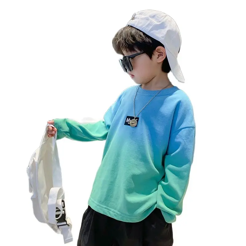 

Свитшот для мальчиков-подростков, корейские пуловеры, детская одежда, топы с длинными рукавами и принтом с надписью на завязках, 8, 10, 12, 14 лет,...