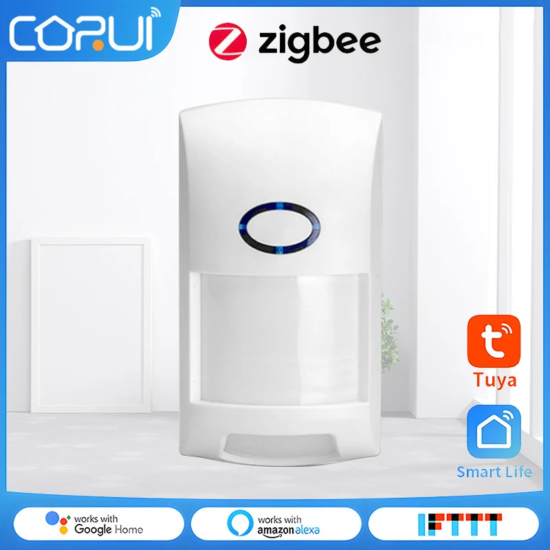 

Смарт-датчик движения CORUI, инфракрасный детектор охранной сигнализации для тела, работает с модулем автоматизации дома Inteligente Gateway Zigbee