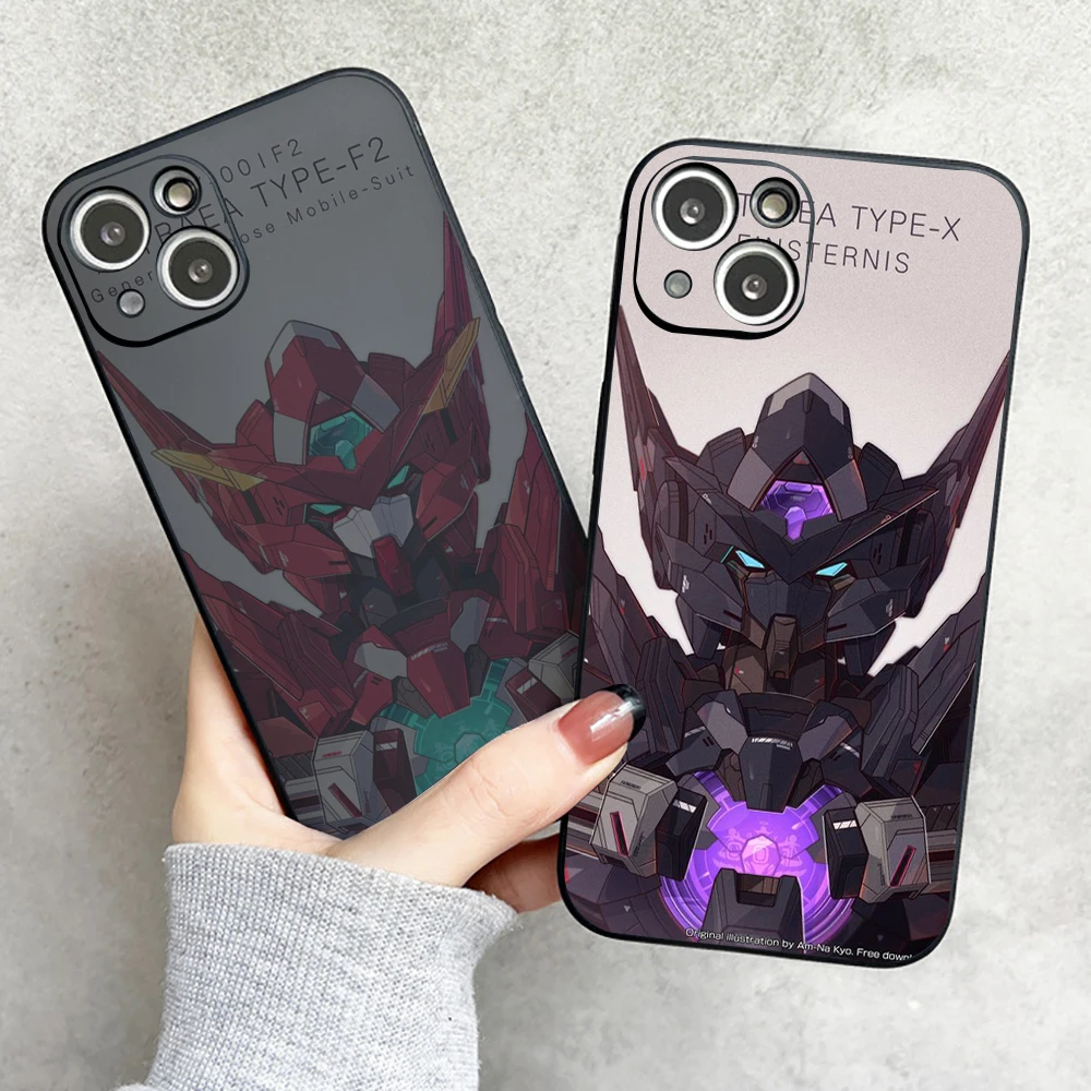 

Mobile Suit Gundam Phone Case For Funda iPhone 11 12 13 Pro Max Mini X XR XS SE 2020 6 7 8 Plus Black Liquid Silicon Celular